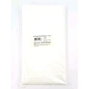 12ct. - 84" Round Plastic Tablecover Easy Clean Up Party Wedding Birthday New